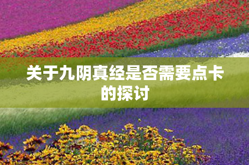 关于九阴真经是否需要点卡的探讨
