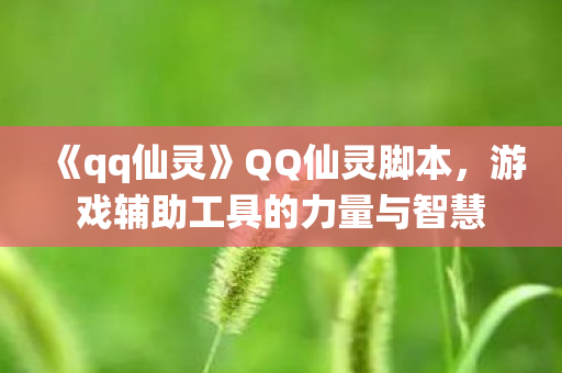 《qq仙灵》QQ仙灵脚本,游戏辅助工具的力量与智慧 《qq仙灵》QQ仙灵脚本,游戏辅助工具的力量与智慧