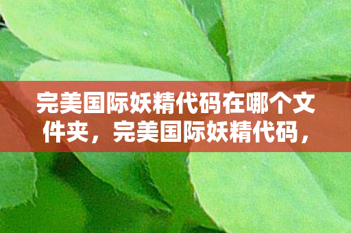 完美国际妖精代码在哪个文件夹,完美国际妖精代码,揭秘神秘力量的秘密 完美国际妖精代码在哪个文件夹,完美国际妖精代码,揭秘神秘力量的秘密