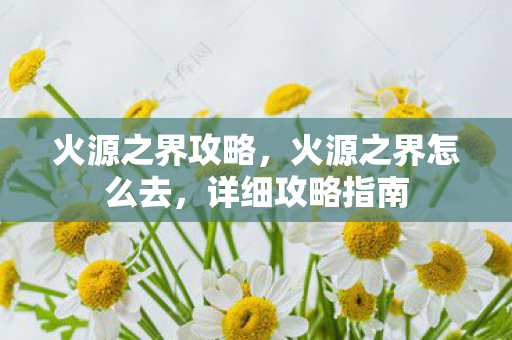 火源之界攻略,火源之界怎么去,详细攻略指南 火源之界攻略,火源之界怎么去,详细攻略指南