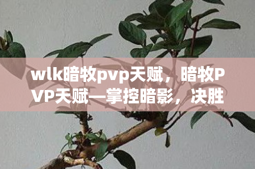 wlk暗牧pvp天赋，暗牧PVP天赋—掌控暗影，决胜竞技场