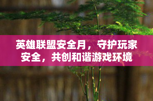 英雄联盟安全月，守护玩家安全，共创和谐游戏环境