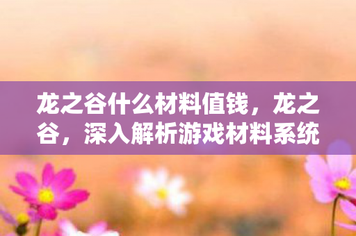 龙之谷什么材料值钱,龙之谷,深入解析游戏材料系统 龙之谷什么材料值钱,龙之谷,深入解析游戏材料系统