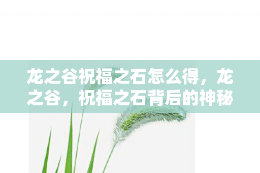 龙之谷祝福之石怎么得，龙之谷，祝福之石背后的神秘传说与力量