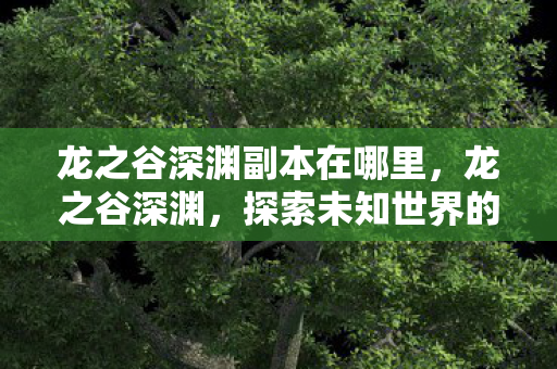 龙之谷深渊副本在哪里,龙之谷深渊,探索未知世界的神秘之旅 龙之谷深渊副本在哪里,龙之谷深渊,探索未知世界的神秘之旅