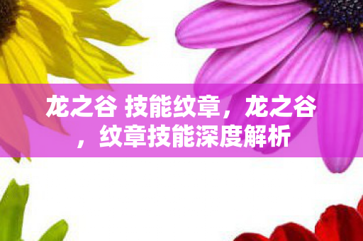 龙之谷 技能纹章，龙之谷，纹章技能深度解析