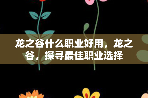 龙之谷什么职业好用,龙之谷,探寻最佳职业选择 龙之谷什么职业好用,龙之谷,探寻最佳职业选择