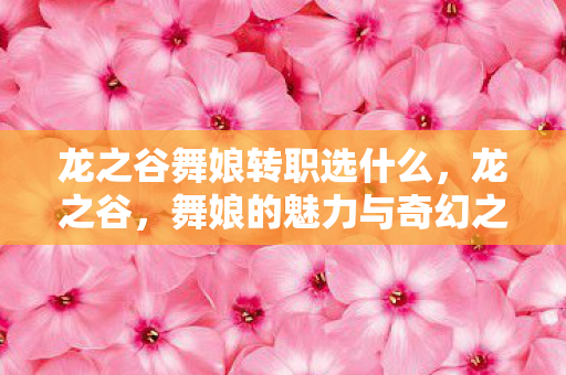 龙之谷舞娘转职选什么，龙之谷，舞娘的魅力与奇幻之旅