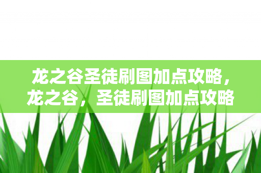 龙之谷圣徒刷图加点攻略,龙之谷,圣徒刷图加点攻略,轻松提升你的游戏体验 龙之谷圣徒刷图加点攻略,龙之谷,圣徒刷图加点攻略,轻松提升你的游戏体验