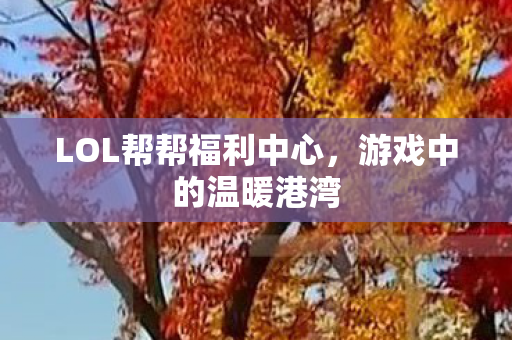 LOL帮帮福利中心，游戏中的温暖港湾