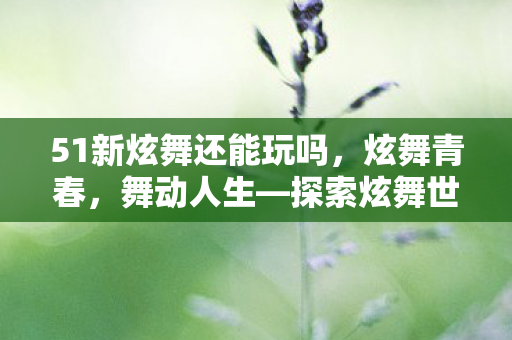 51新炫舞还能玩吗，炫舞青春，舞动人生—探索炫舞世界的魅力之旅