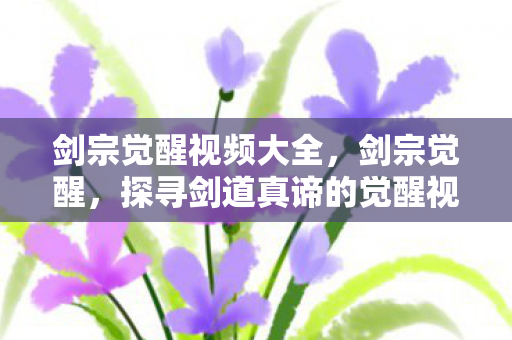 剑宗觉醒视频大全，剑宗觉醒，探寻剑道真谛的觉醒视频