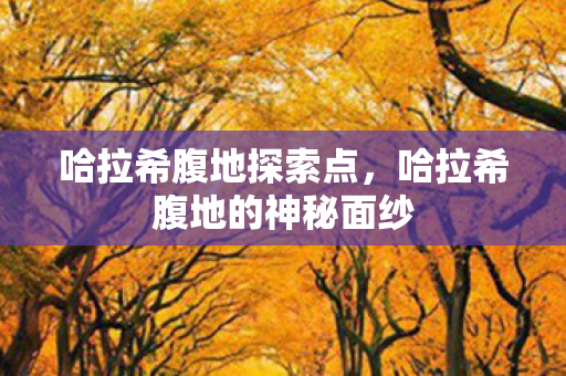 哈拉希腹地探索点，哈拉希腹地的神秘面纱