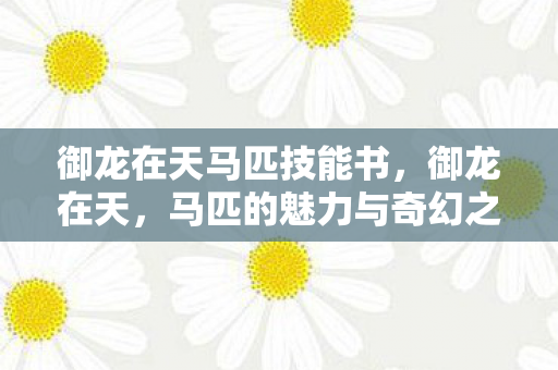 御龙在天马匹技能书，御龙在天，马匹的魅力与奇幻之旅
