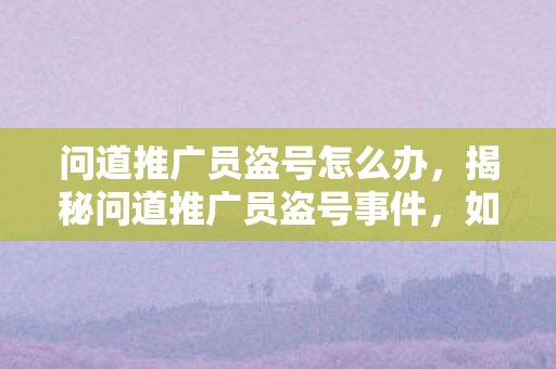 问道推广员盗号怎么办,揭秘问道推广员盗号事件,如何防范于未然? 问道推广员盗号怎么办,揭秘问道推广员盗号事件,如何防范于未然?