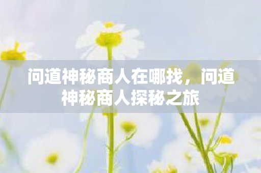 问道神秘商人在哪找，问道神秘商人探秘之旅