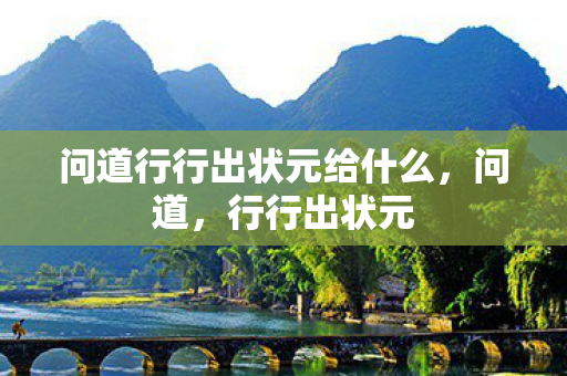 问道行行出状元给什么，问道，行行出状元