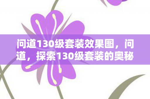 问道130级套装效果图，问道，探索130级套装的奥秘