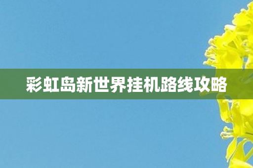 彩虹岛新世界挂机路线攻略