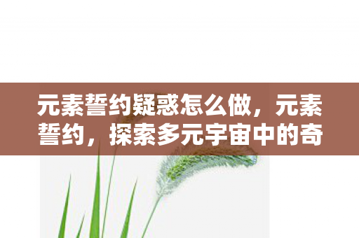 元素誓约疑惑怎么做，元素誓约，探索多元宇宙中的奇幻元素与神秘力量