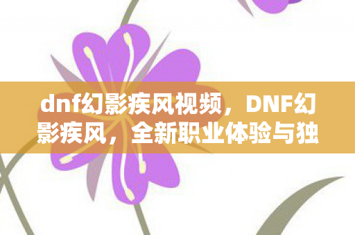dnf幻影疾风视频,DNF幻影疾风,全新职业体验与独特玩法解析 dnf幻影疾风视频,DNF幻影疾风,全新职业体验与独特玩法解析