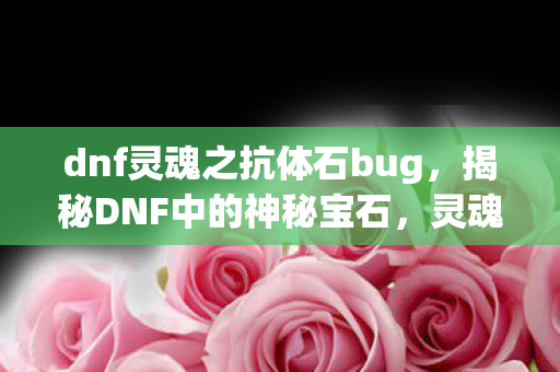 dnf灵魂之抗体石bug，揭秘DNF中的神秘宝石，灵魂之抗体石