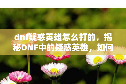 dnf疑惑英雄怎么打的，揭秘DNF中的疑惑英雄，如何轻松应对挑战？