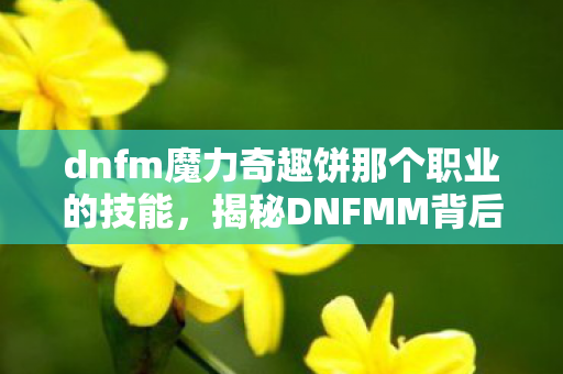 dnfm魔力奇趣饼那个职业的技能,揭秘DNFMM背后的魅力与秘密 dnfm魔力奇趣饼那个职业的技能,揭秘DNFMM背后的魅力与秘密