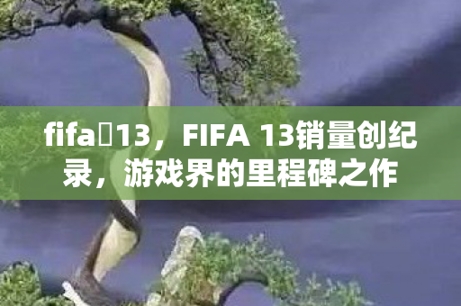 fifa 13,FIFA 13销量创纪录,游戏界的里程碑之作 fifa 13,FIFA 13销量创纪录,游戏界的里程碑之作