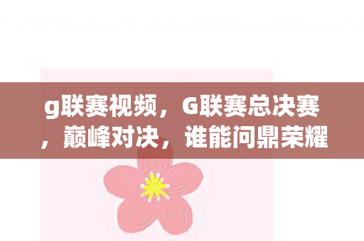 g联赛视频，G联赛总决赛，巅峰对决，谁能问鼎荣耀之巅？