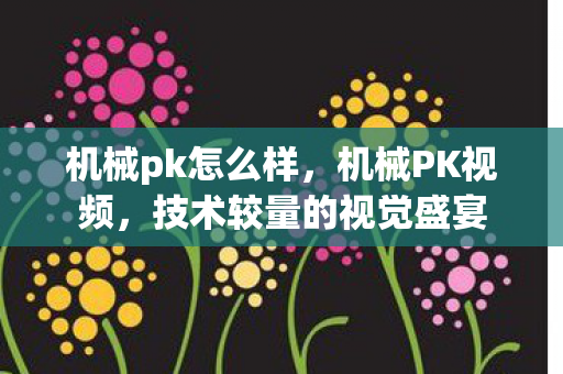 机械pk怎么样，机械PK视频，技术较量的视觉盛宴