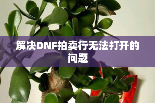解决DNF拍卖行无法打开的问题