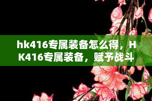hk416专属装备怎么得，HK416专属装备，赋予战斗新生命