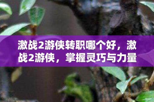 激战2游侠转职哪个好，激战2游侠，掌握灵巧与力量的神秘职业