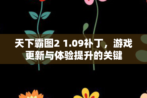 天下霸图2 1.09补丁，游戏更新与体验提升的关键