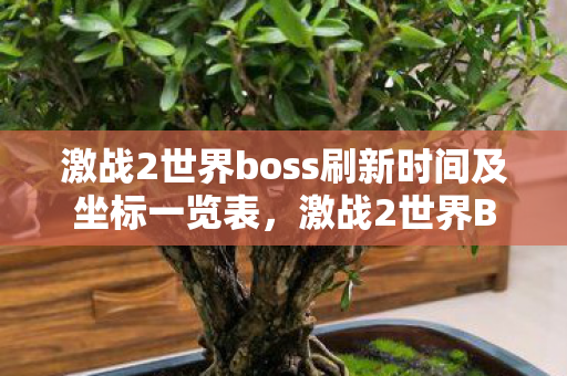 激战2世界boss刷新时间及坐标一览表，激战2世界BOSS刷新时间揭秘
