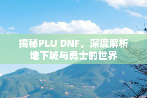 揭秘PLU DNF，深度解析地下城与勇士的世界