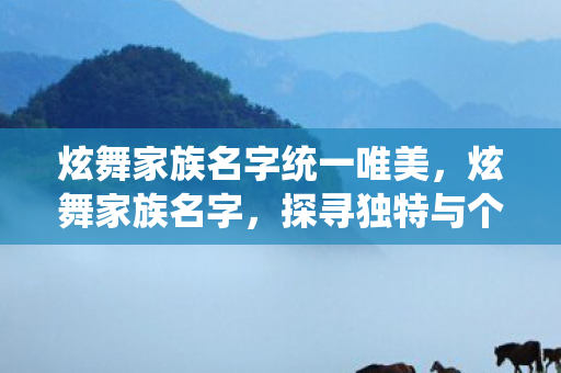 炫舞家族名字统一唯美，炫舞家族名字，探寻独特与个性的舞蹈世界