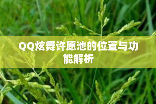 QQ炫舞许愿池的位置与功能解析 QQ炫舞许愿池的位置与功能解析