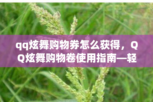 qq炫舞购物券怎么获得，QQ炫舞购物卷使用指南—轻松掌握购物卷的正确姿势