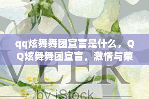 qq炫舞舞团宣言是什么，QQ炫舞舞团宣言，激情与荣耀的集结号
