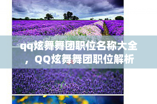 qq炫舞舞团职位名称大全，QQ炫舞舞团职位解析