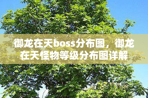 御龙在天boss分布图,御龙在天怪物等级分布图详解 御龙在天boss分布图,御龙在天怪物等级分布图详解