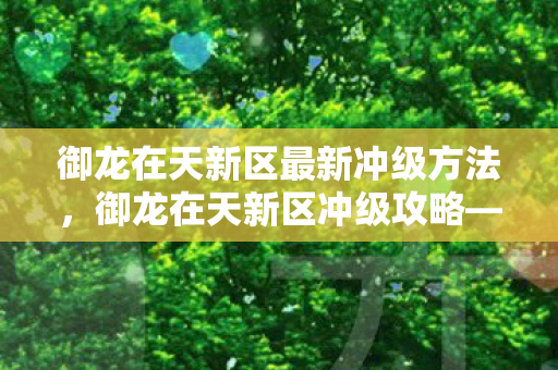 御龙在天新区最新冲级方法，御龙在天新区冲级攻略—快速升级不再是梦