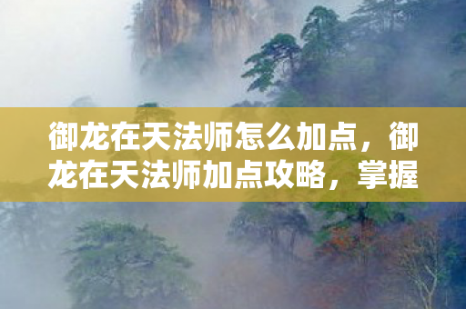 御龙在天法师怎么加点，御龙在天法师加点攻略，掌握技能，提升战力