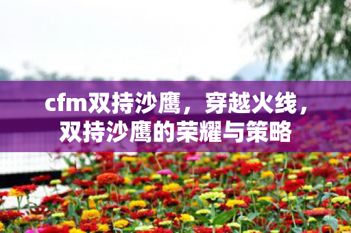 cfm双持沙鹰，穿越火线，双持沙鹰的荣耀与策略