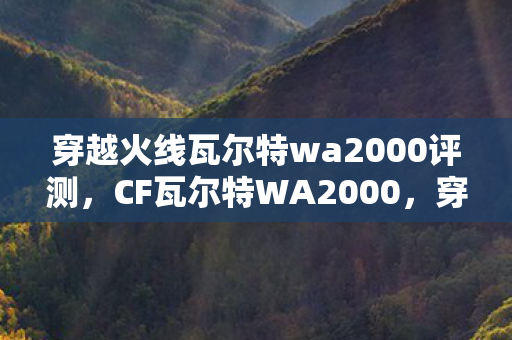 穿越火线瓦尔特wa2000评测,CF瓦尔特WA2000,穿越火线的新宠儿 穿越火线瓦尔特wa2000评测,CF瓦尔特WA2000,穿越火线的新宠儿