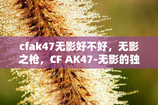 cfak47无影好不好，无影之枪，CF AK47-无影的独特魅力与传奇故事