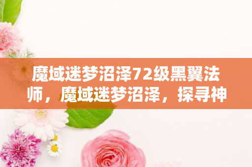 魔域迷梦沼泽72级黑翼法师，魔域迷梦沼泽，探寻神秘之地的奇幻之旅