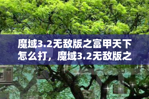 魔域3.2无敌版之富甲天下怎么打，魔域3.2无敌版之富甲天下，游戏攻略与体验分享